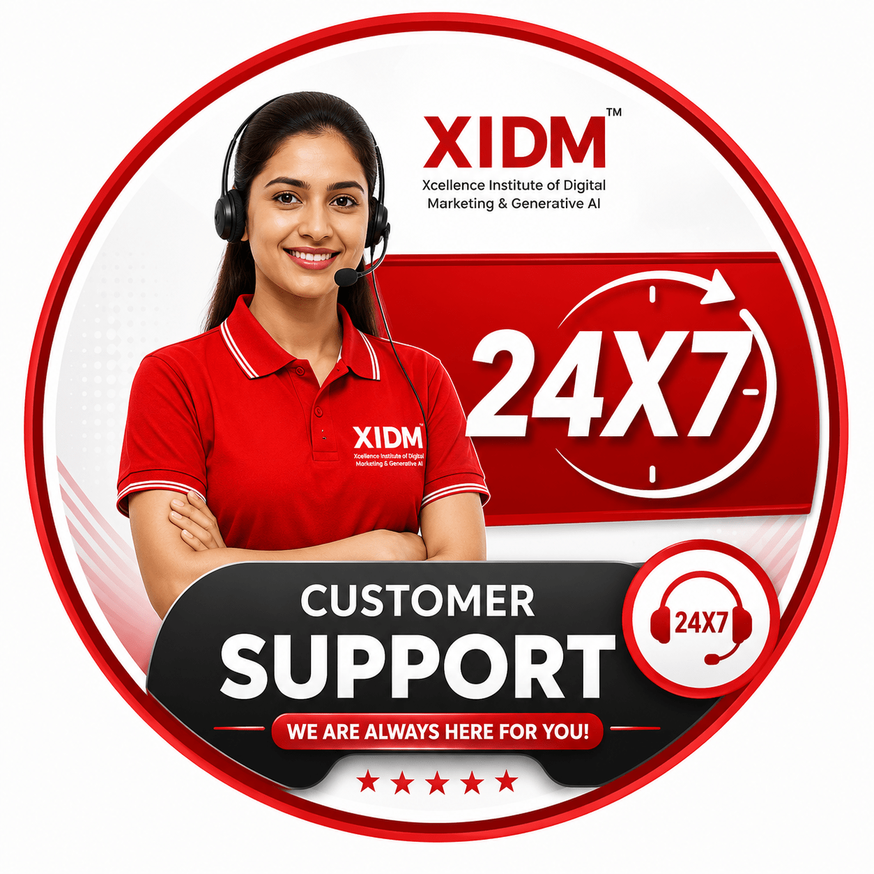 XIDM 24x7 Customer Support Executive in XIDM Uniform with Headset